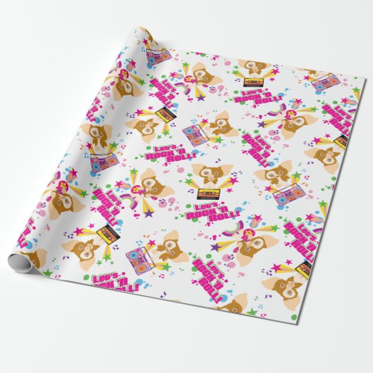 Gizmo | Laten we Rock'n Roll Pattern Cadeaupapier (Uitgerold)