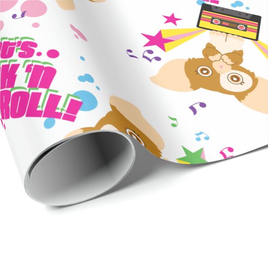 Gizmo | Laten we Rock'n Roll Pattern Cadeaupapier (Rol Hoek)