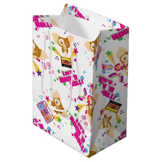 Gizmo | Laten we Rock'n Roll Pattern Medium Cadeauzakje (Voorkant Gekanteld)