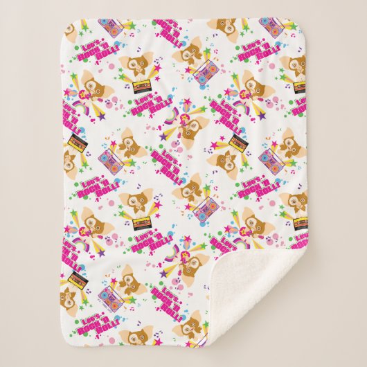 Gizmo | Laten we Rock'n Roll Pattern Sherpa Deken (Voorkant)