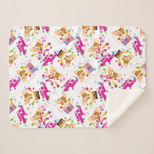 Gizmo | Laten we Rock'n Roll Pattern Sherpa Deken (Voorkant (horizontaal))