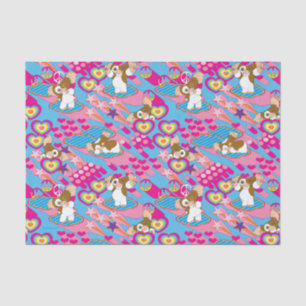 Gizmo Pink Peace & Love Patroon Tissuepapier