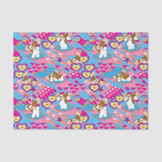 Gizmo | Pink Peace & Love Patroon Tissuepapier (Voorkant)