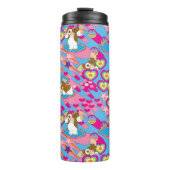 Gizmo | Pink Peace & Love Pattern Thermosbeker (Voorkant)