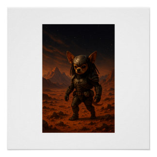 Gizmo the Predator on Mars Perfect Poster