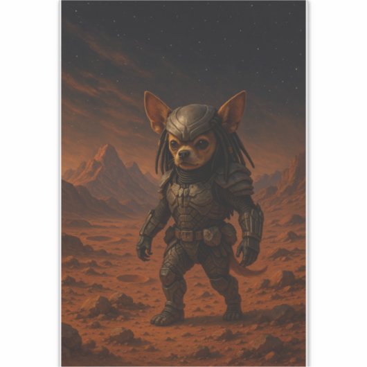 Gizmo the Predator on Mars Sticker (Voorkant)
