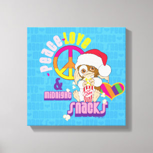 Gizmo Vredesliefde en nachtelijke snacks Canvas Afdruk