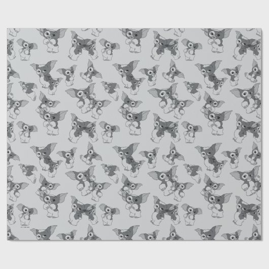 Gizmo | Zwart-wit patroon Cadeaupapier (Vlak)