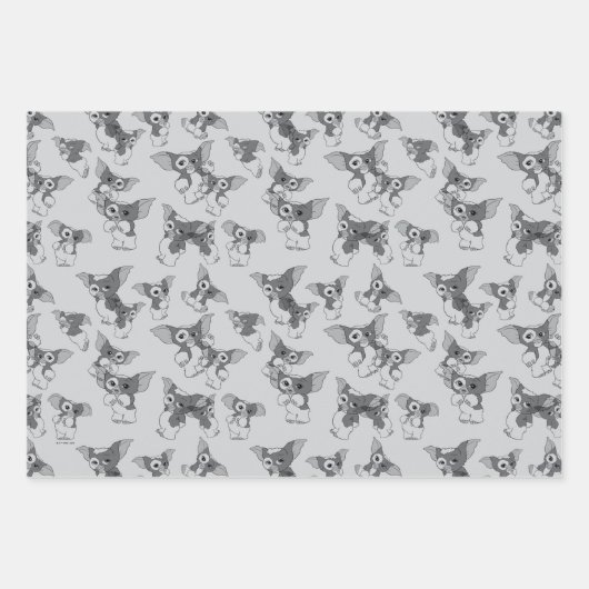 Gizmo | Zwart-wit patroon Inpakpapier Vel (Voorkant)