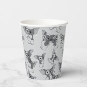 Gizmo | Zwart-wit patroon Papieren Bekers (Achterkant)
