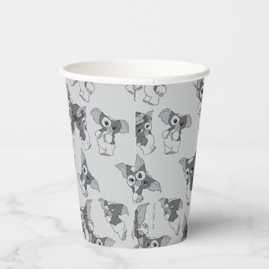 Gizmo | Zwart-wit patroon Papieren Bekers (Rechts)
