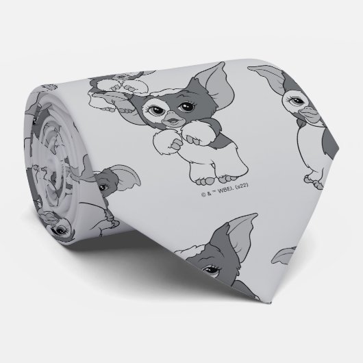 Gizmo | Zwart-wit patroon Stropdas (Opgerold)