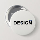 GJA Design Stijl Wit  Ronde Button 7,6 Cm (Voorkant /achterkant)
