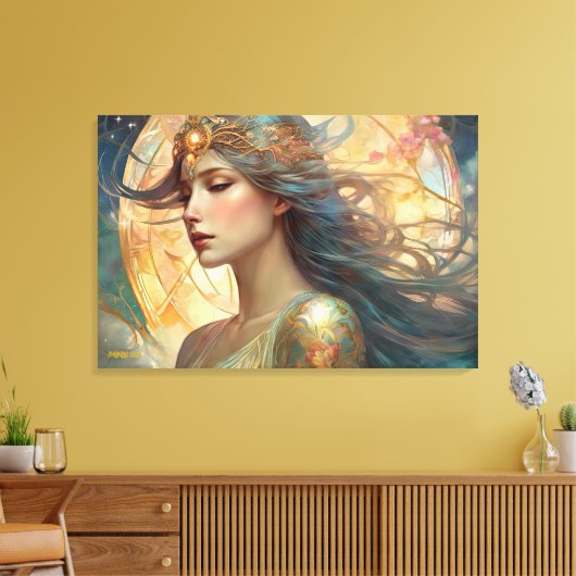 GK_24004, Art Nouveau stijl Canvas Afdruk (Insitu (Woonkamer))