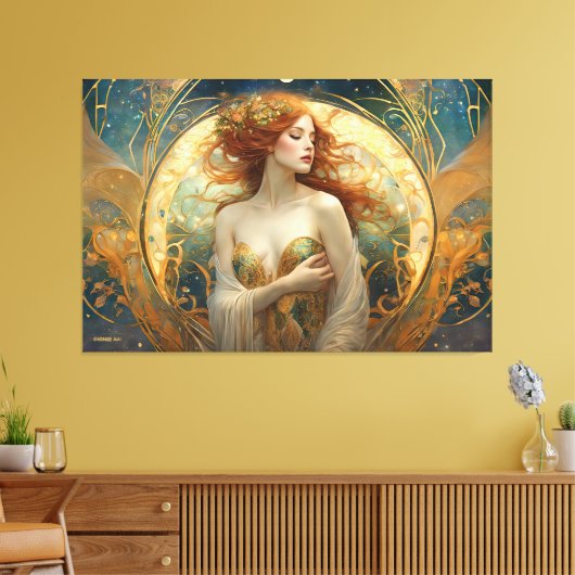 GK_24005, Art Nouveau stijl Canvas Afdruk (Insitu (Woonkamer))