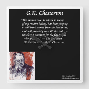 GK Chesterton Vierkante Wandklok Klok