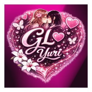 GL Yuri   Meisjesliefde Anime Esthetisch Ontwerp Foto Afdruk