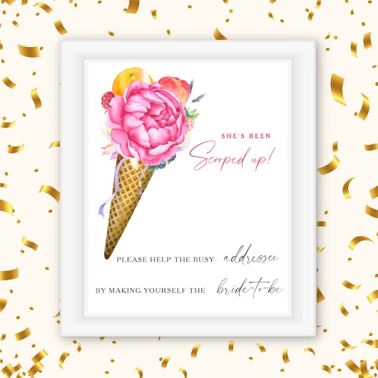 Glace - Aider la mariée occupée Affiche Adresse