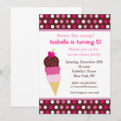 Glace Cream Party Birthday Invitations icecream (Devant / Derrière)