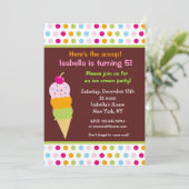 Glace Cream Party Birthday Invitations icecream (Debout devant)