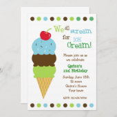Glace Creative Birthday Party Invitations Garçons (Devant / Derrière)