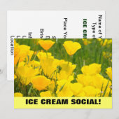 Glace Crème Sociale ! Invitations Annonces Coqueli (Devant / Derrière)