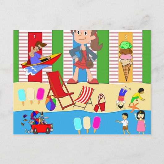Glace de la plage de cartes postales (Devant)
