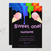 GLACE doux couleurs arc-en-ciel, Invitation (Devant / Derrière)