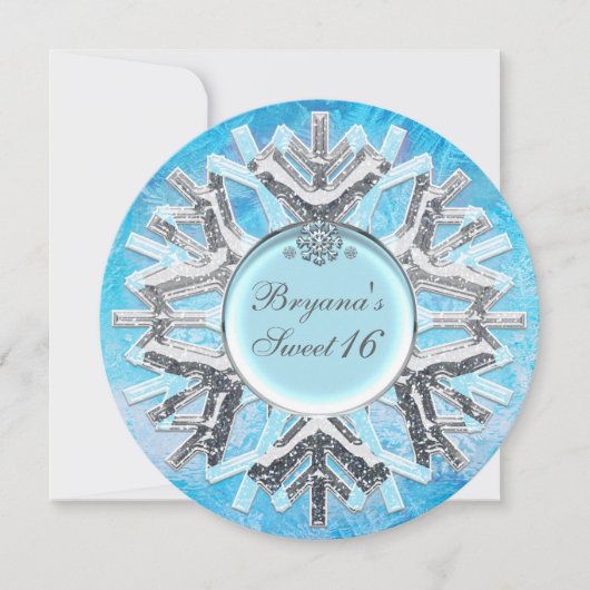 Glace gelée hiver Wonderland Sweet 16 Invitations (Devant)