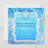 Glace hiver Wonderland Snowflake Invitations (Devant)