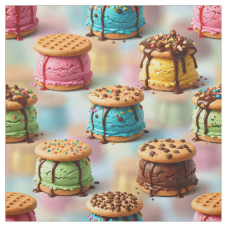 Glaces Sandwichs de Biscuits Tissu Sans Couture