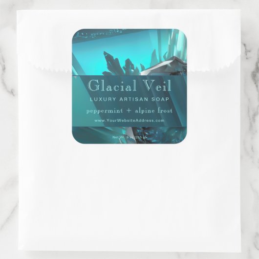 Glacial Crystal Turquoise Frozen Product Label (Tas)