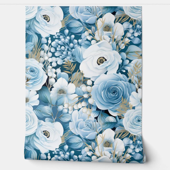 Glacial Garden Winter Botanical Behang (Afrollen)