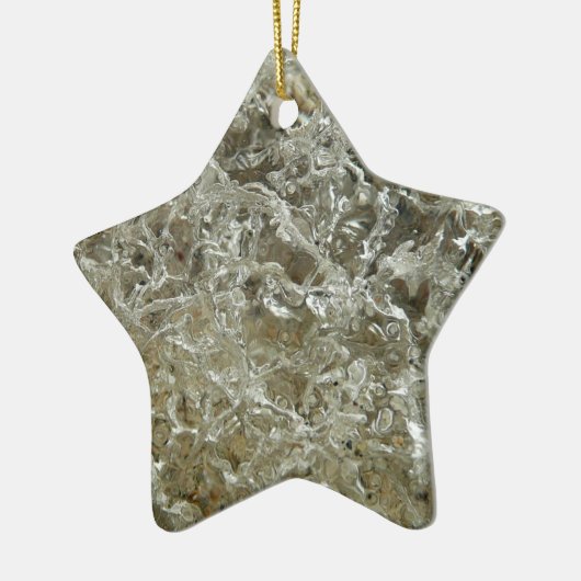 Glacial Ice Abstracte Natuur Textuur Keramisch Ornament (Links)