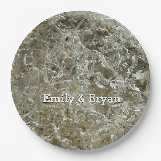 Glacial Ice Abstracte Natuur Textuur Papieren Bordje (Voorkant)