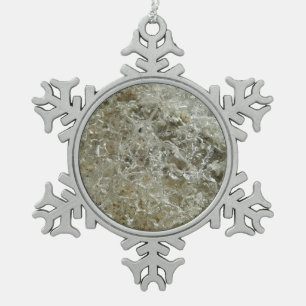 Glacial Ice Abstracte Natuur Textuur Tin Sneeuwvlok Ornament