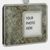 Glacial Ice Abstracte Natuur Textuur Verzilverd Kader Ornament (Rechts)