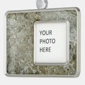Glacial Ice Abstracte Natuur Textuur Verzilverd Kader Ornament (Links)
