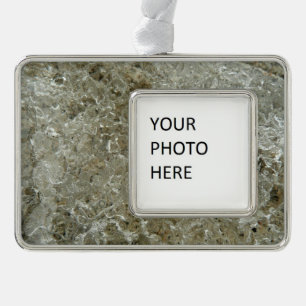 Glacial Ice Abstracte Natuur Textuur Verzilverd Kader Ornament