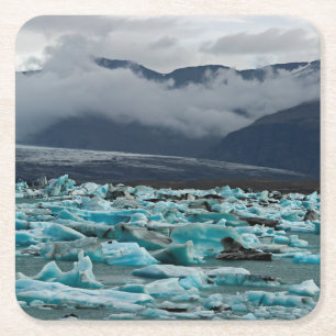 Glacial Lake Jokulsarlon - IJsland Vierkante Kartonnen Onderzetter