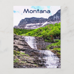 Glacial Melt Waterfall Rush van Rocky Mountains Briefkaart