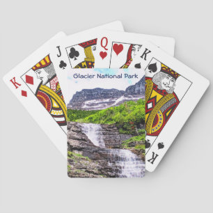 Glacial Melt Waterfall Rush van Rocky Mountains Pokerkaarten