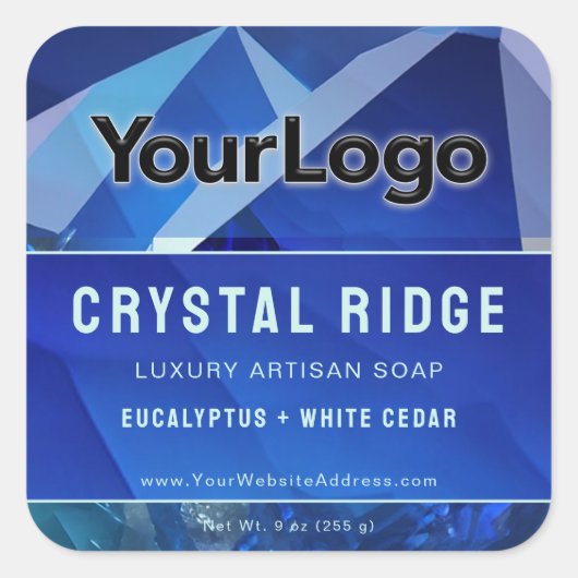 Glacial Mountain Magical Abstracte Productlabels Vierkante Sticker (Voorkant)