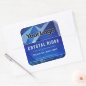 Glacial Mountain Magical Abstracte Productlabels Vierkante Sticker (Envelop)