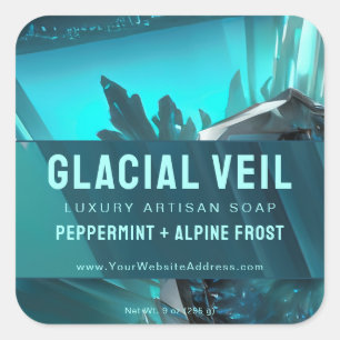 Glacial Turquoise Bleu Artisan Étiquette de produi