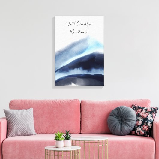 Glacial Waterverf Mountains schilderen Canvas Afdruk (Insitu (Woonkamer))