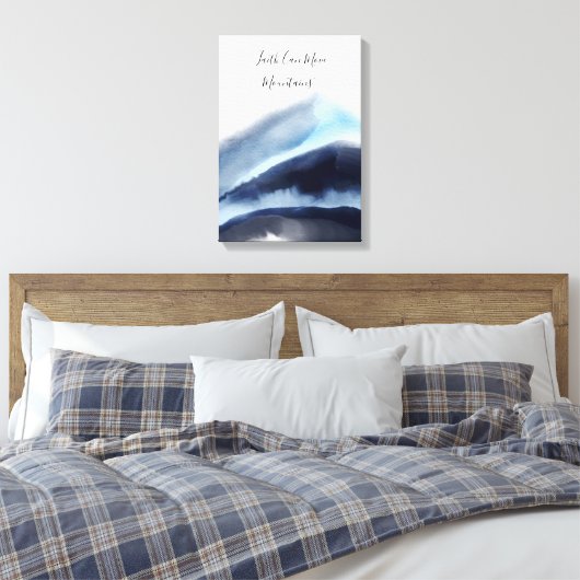 Glacial Waterverf Mountains schilderen Canvas Afdruk (Insitu (Slaapkamer))