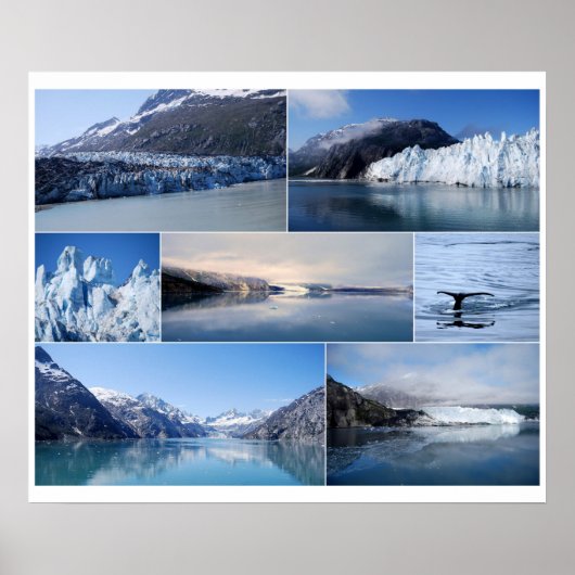 Glacier Bay Alaska Collage 24 x 20 Poster (Devant)