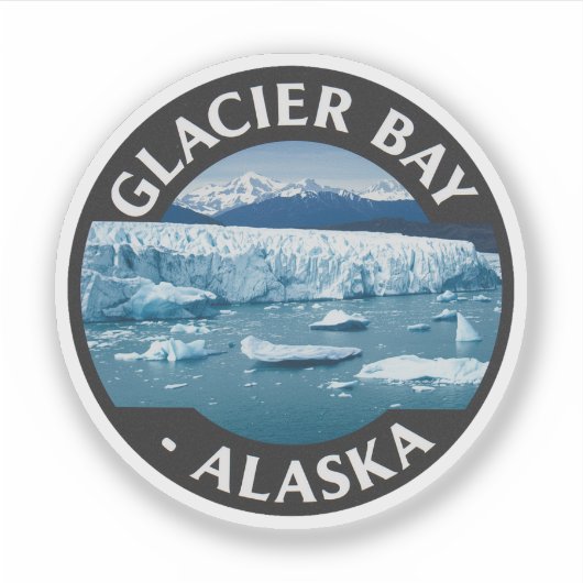 Glacier Bay Alaska Vintage Travel Sticker (Voorkant)
