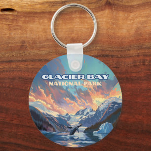 Glacier Bay National Park Alaska Whale Vintage Sleutelhanger